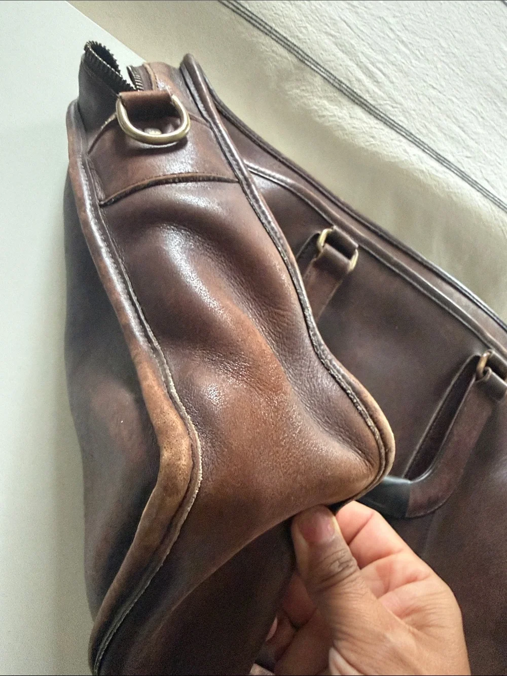 VINTAGE COACH Classic Brown Leather Weekender Bag Briefcase